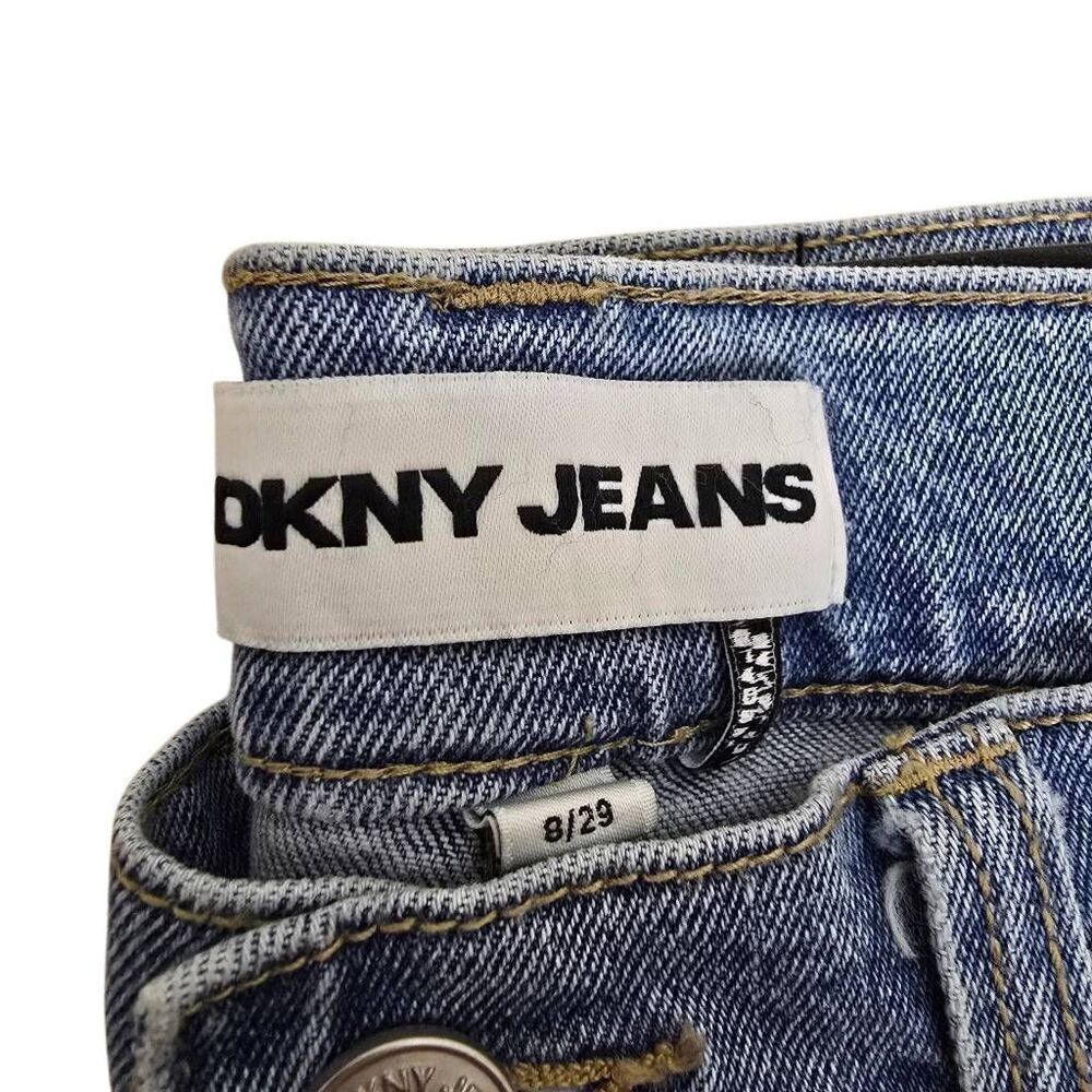 DKNY Jeans Womens Size 8/29 Light Wash High Rise Straight Leg Denim Cuffed Hem S - Picture 2 of 10